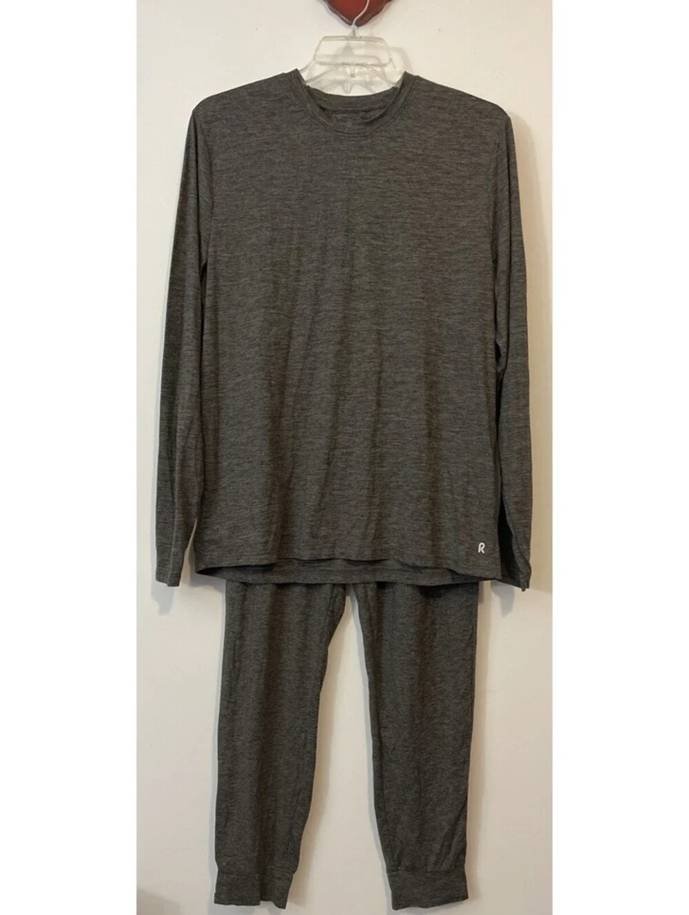 Right Of Way Mens Large Gray Long-Sleeved Lounge Shirt & Jogger Pant Set! A5229